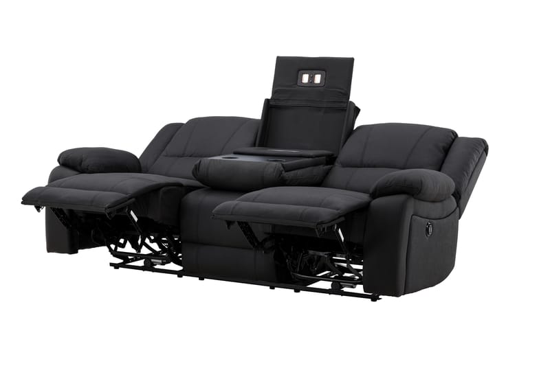 Singapore Reclinersofa 3-seter - Svart - Møbler - Sofaer - Reclinersofaer - 3 seters kinosofa & reclinersofa