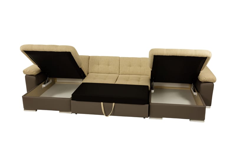 Kinzer Sofa Dobbel sjeselong 5-seter - Brun - Møbler - Sofaer - U-sofa