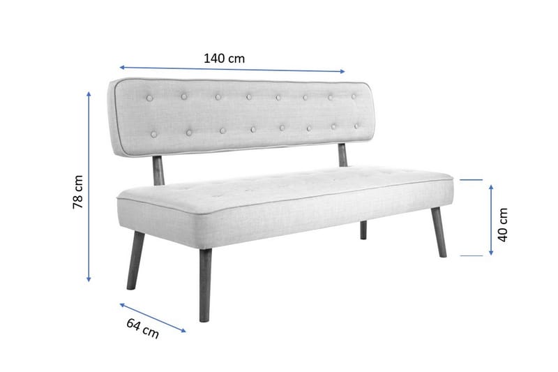 Westwoud 2-seters Kjøkkensofa - Blå/Natur - Møbler - Sofaer - Kjøkkensofaer