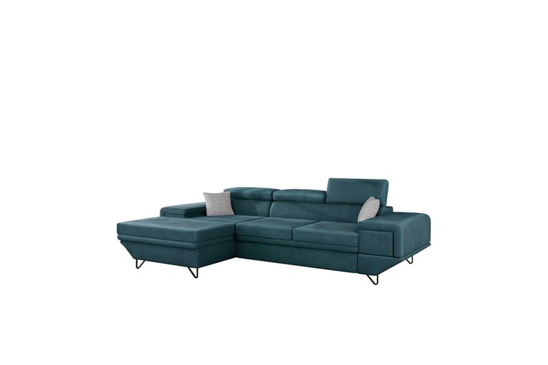 Kollekind Sofa med Divan 3-seter - Turkis/Lys grå - Møbler - Sofaer - Sofa med sjeselong