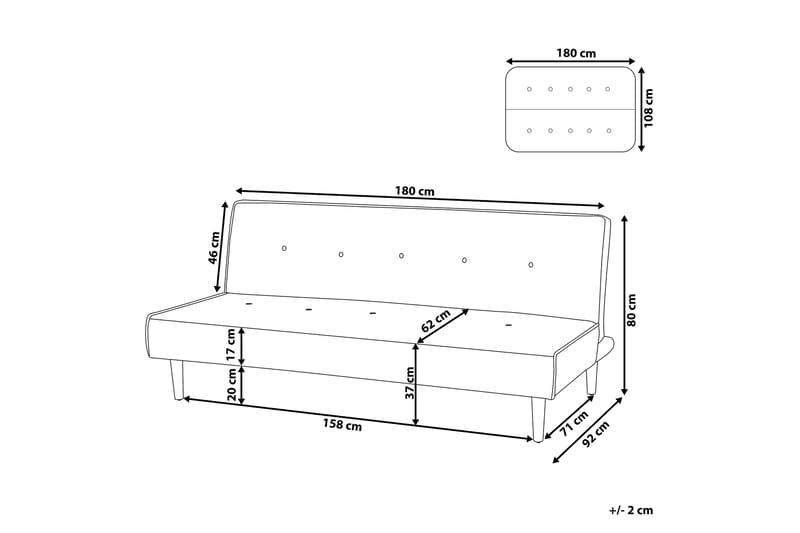 Landstorp Sovesofa 3-seter - Beige/Svart - Møbler - Sofaer - Sovesofaer