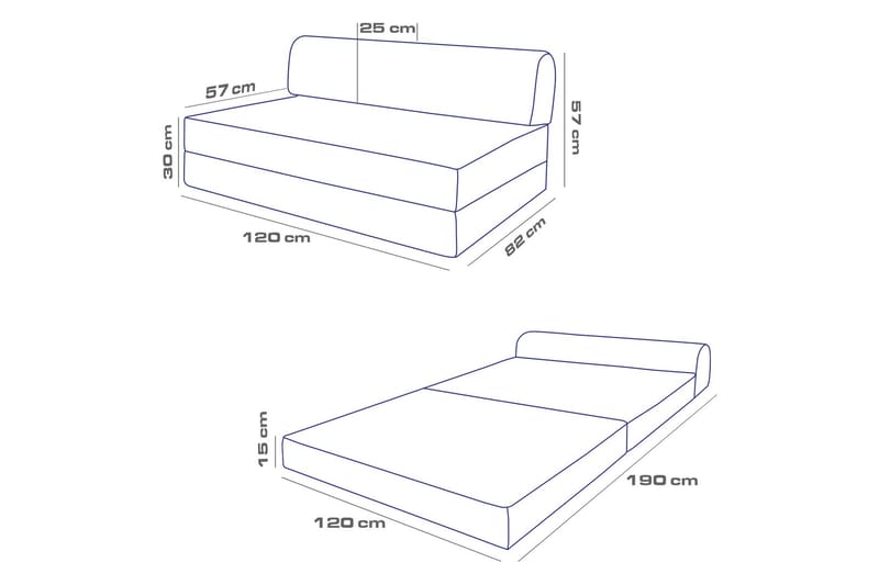 Magaria 2-seters Sovesofa - Antrasitt - Møbler - Sofaer - Sovesofaer