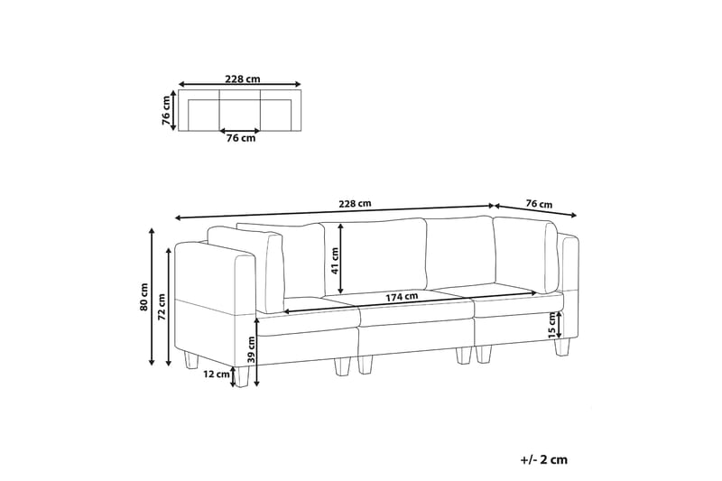 Buck Modulsofa 3-seter - Brun/Svart - Møbler - Sofaer - Modulsofaer - Komplett modulsofa