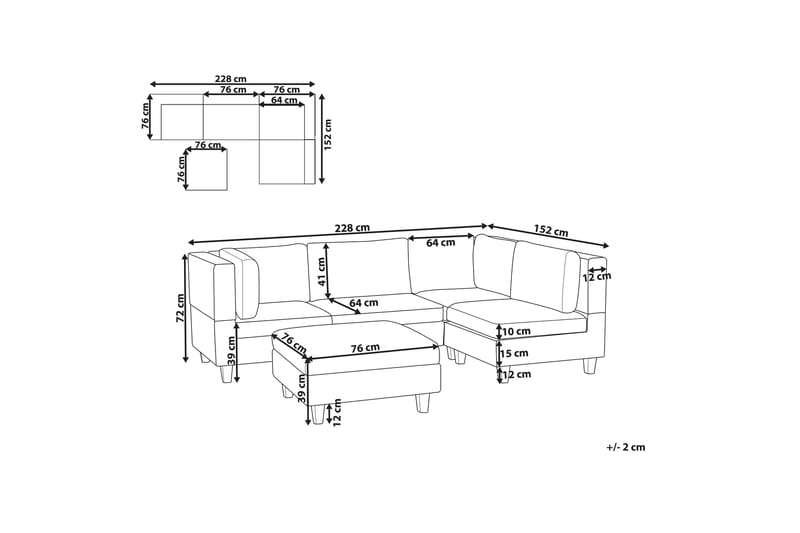 Buck Modulsofa 4-seter - Beige/Svart - Møbler - Sofaer - Modulsofaer - Komplett modulsofa