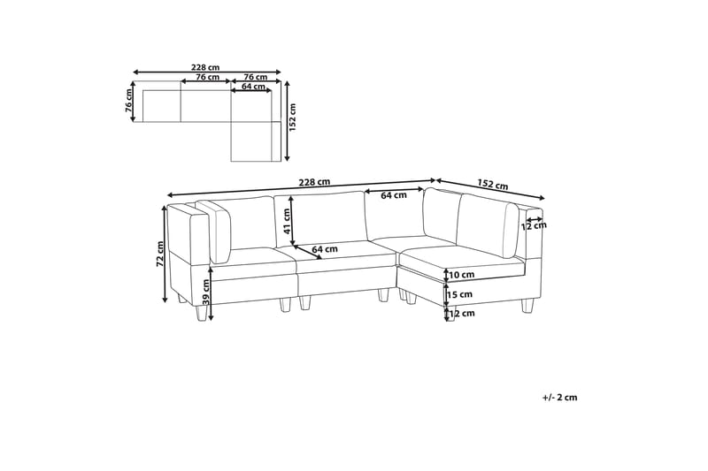 Buck Modulsofa 4-seter - Brun/Svart - Møbler - Sofaer - Modulsofaer - Komplett modulsofa