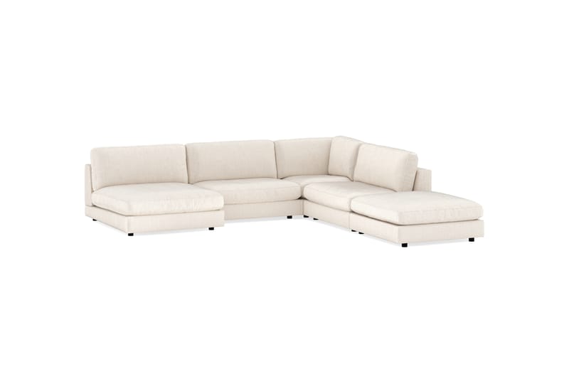 Arken Modulhjørnesofa med Divan Vendbar Fløyel - Beige - Møbler - Sofaer - Modulsofaer - Komplett modulsofa