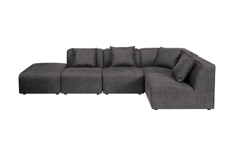 Comoa Modulhjørnesofa - Grå/Svart - Møbler - Sofaer - Modulsofaer - Komplett modulsofa