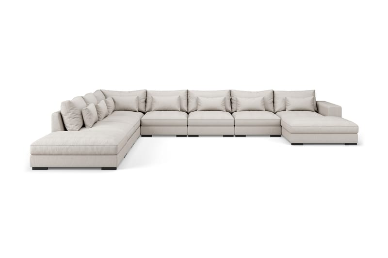 Dubai Stor U-modulsofa Byggbar med Divan Høyre - Lys / Beige - Møbler - Sofaer - Modulsofaer - Komplett modulsofa