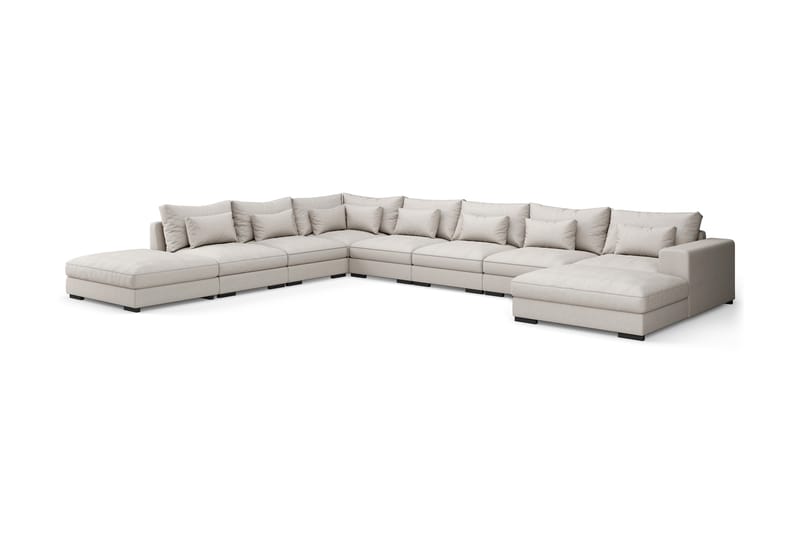 Dubai Stor U-modulsofa Byggbar med Divan Høyre - Lys / Beige - Møbler - Sofaer - Modulsofaer - Komplett modulsofa