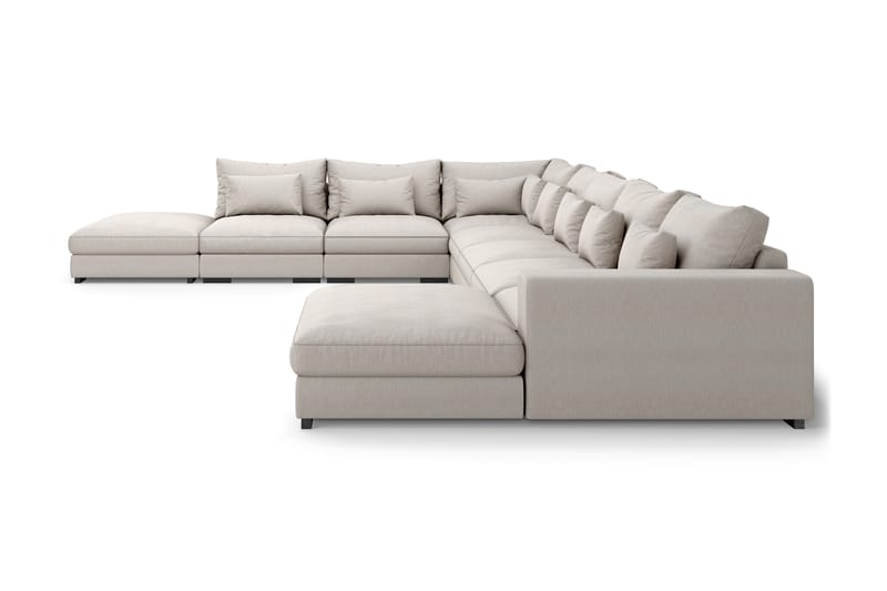 Dubai Stor U-modulsofa Byggbar med Divan Høyre - Lys / Beige - Møbler - Sofaer - Modulsofaer - Komplett modulsofa