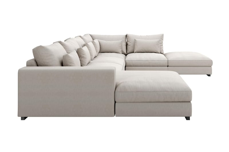 Dubai Stor U-modulsofa med Divan Venstre 432 cm - Beige - Møbler - Sofaer - Modulsofaer - Komplett modulsofa