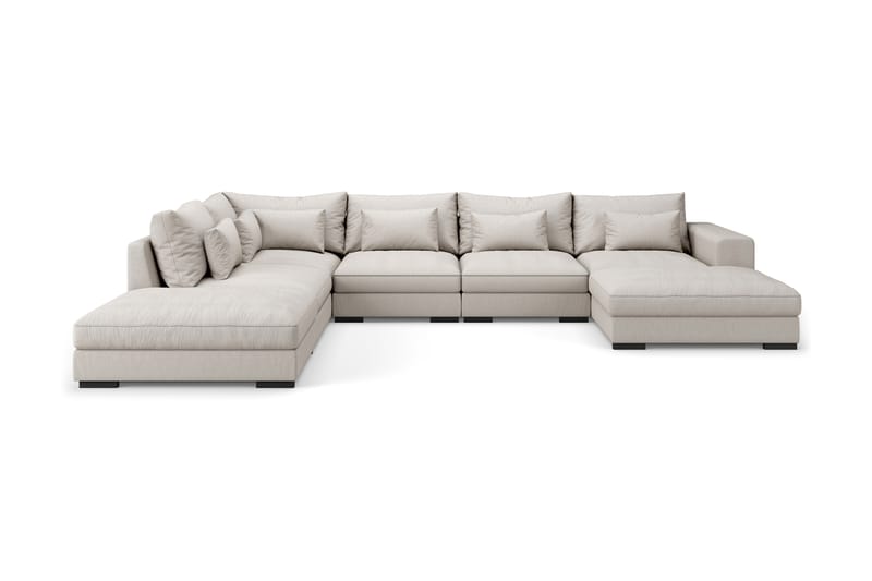 Dubai Stor U-modulsofa med Sjeselong Høyre 432 cm - Beige - Møbler - Sofaer - Modulsofaer - Komplett modulsofa