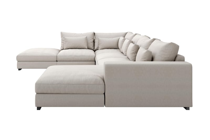 Dubai Stor U-modulsofa med Sjeselong Høyre 432 cm - Beige - Møbler - Sofaer - Modulsofaer - Komplett modulsofa