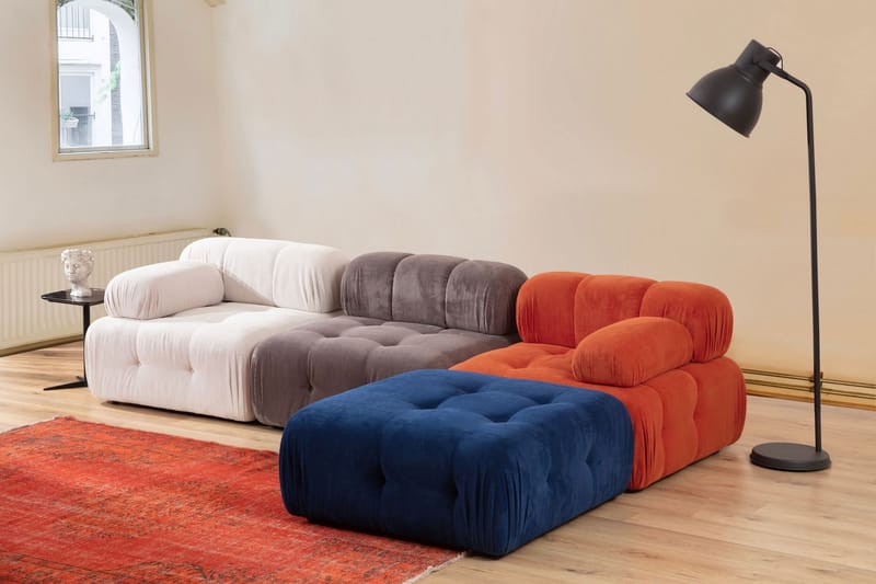 Reverto Modulsofa 3-seter - Rød/Hvit - Møbler - Sofaer - Modulsofaer - Komplett modulsofa