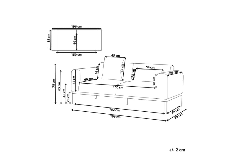 Naklund Sofa 2-seter - Beige/Svart - Møbler - Sofaer - 2 seter sofa