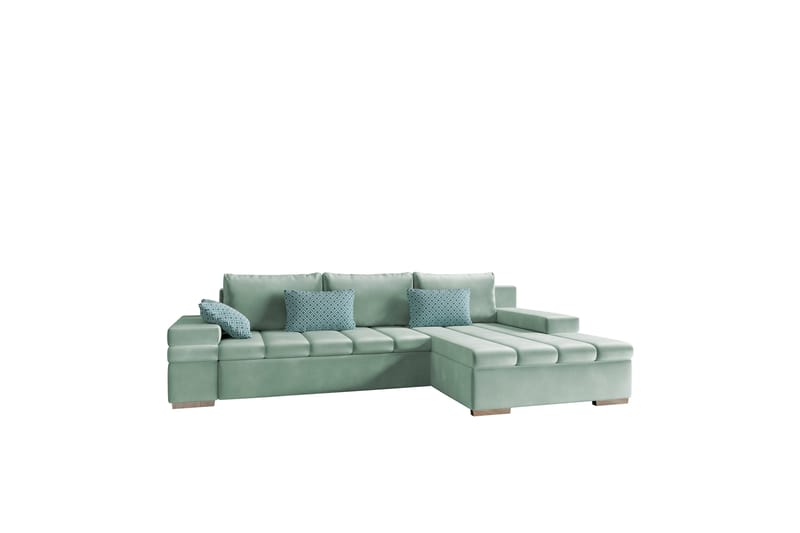 Naoma Sofa med Sjeselong 3-seter - Grønn - Møbler - Sofaer - Sofa med sjeselong