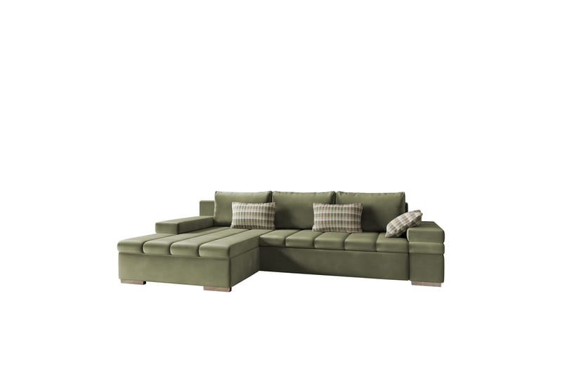 Naoma Sofa med Sjeselong 3-seter - Grønn - Møbler - Sofaer - Sofa med sjeselong