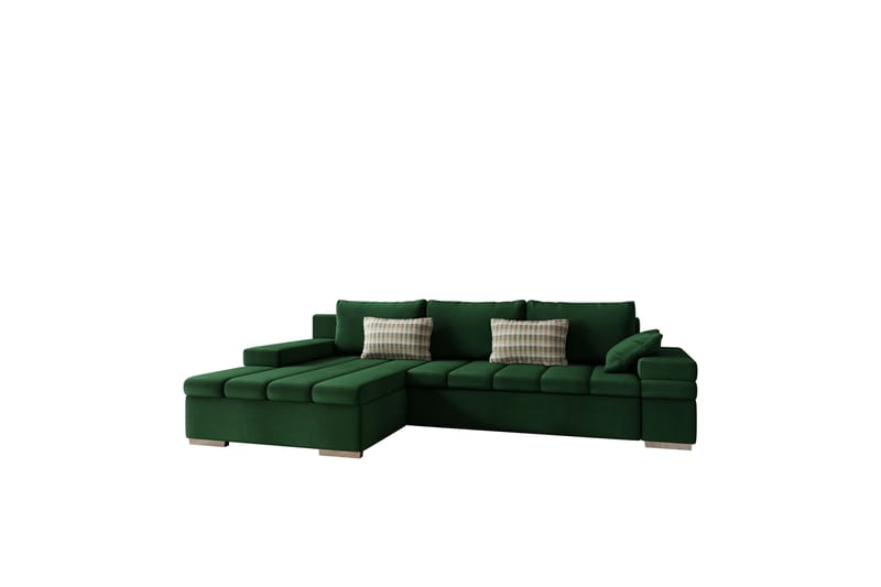 Naoma Sofa med Sjeselong 3-seter - Grønn - Møbler - Sofaer - Sofa med sjeselong