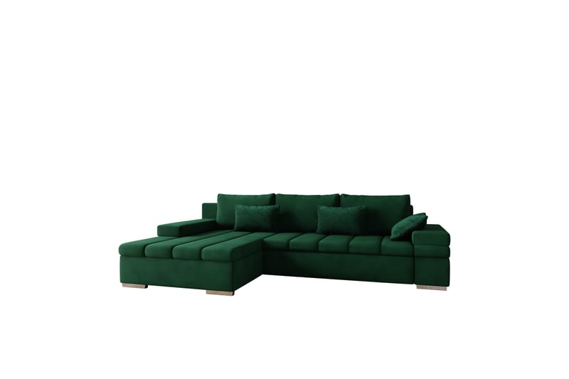 Naoma Sofa med Sjeselong 3-seter - Grønn - Møbler - Sofaer - Sofa med sjeselong