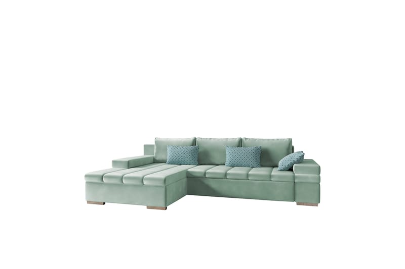 Naoma Sofa med Sjeselong 3-seter - Grønn - Møbler - Sofaer - Sofa med sjeselong