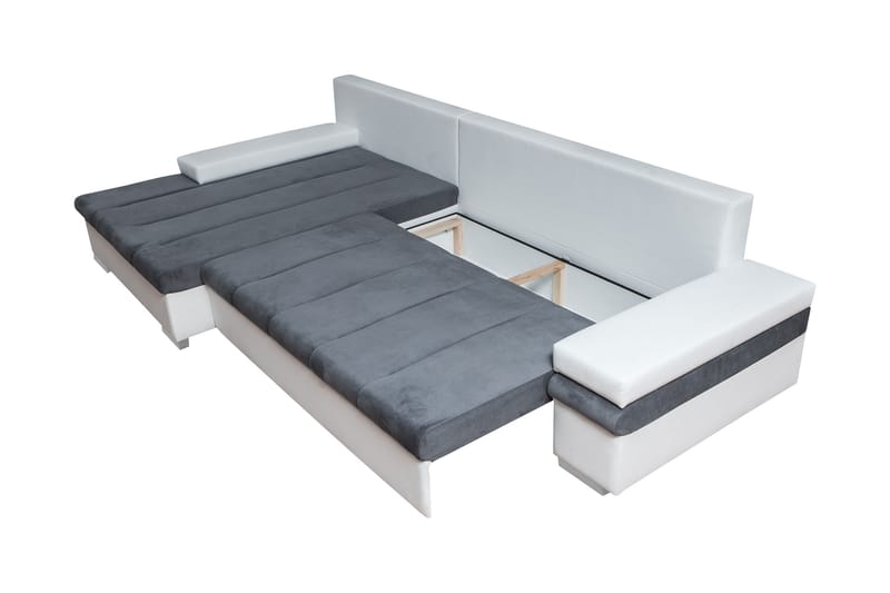 Naoma Sofa med Sjeselong 3-seter - Hvit - Møbler - Sofaer - Sofa med sjeselong