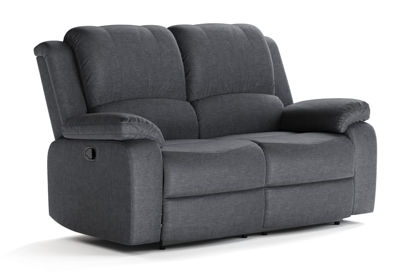 Norbo Liten Reclinersofa - Fällbar sofa 2-seter - Kinosofa i stoff - Mørkegrå - Møbler - Sofaer - 2 seter sofa