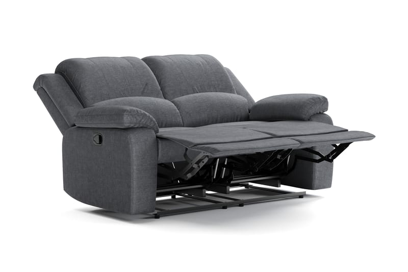 Norbo Liten Reclinersofa - Fällbar sofa 2-seter - Kinosofa i stoff - Mørkegrå - Møbler - Sofaer - 2 seter sofa