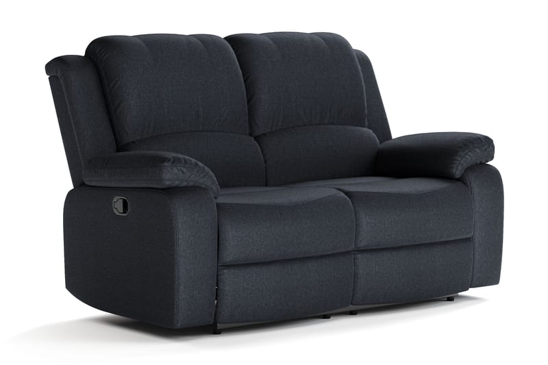 Norbo Liten Reclinersofa - Fällbar sofa 2-seter - Kinosofa i stoff - Svart - Møbler - Sofaer - 2 seter sofa