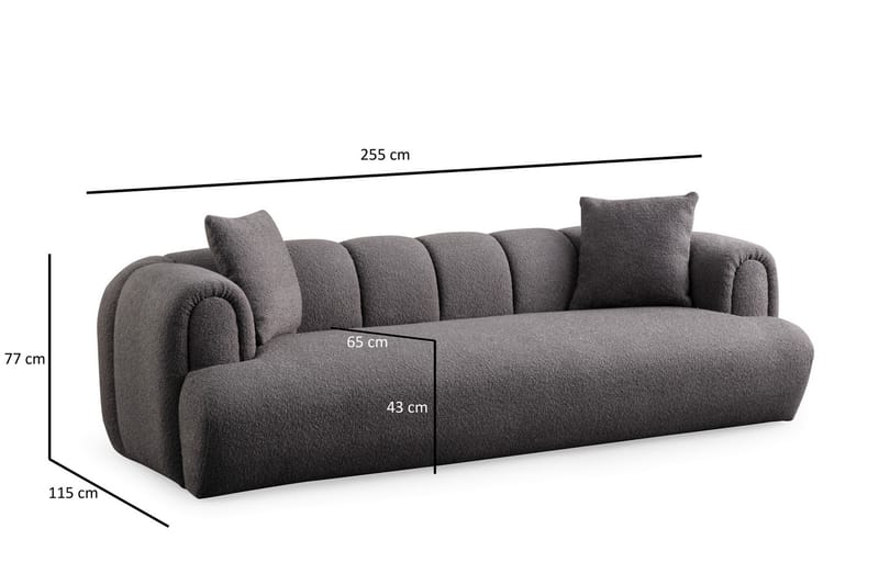 Puffin 3-seters Sofa - Antrasitt - Møbler - Sofaer - Sofa 3 seter