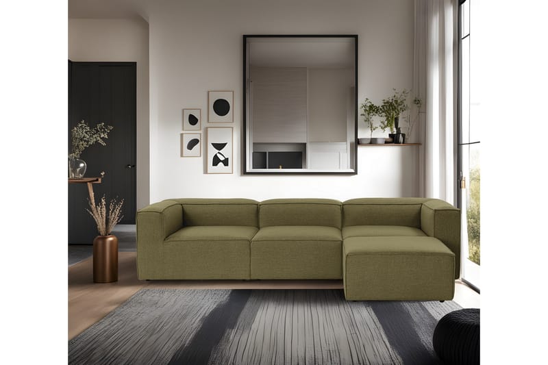 Redlands Sofa med Sjeselong 3-seter - Grønn - Møbler - Sofaer - Sofa med sjeselong