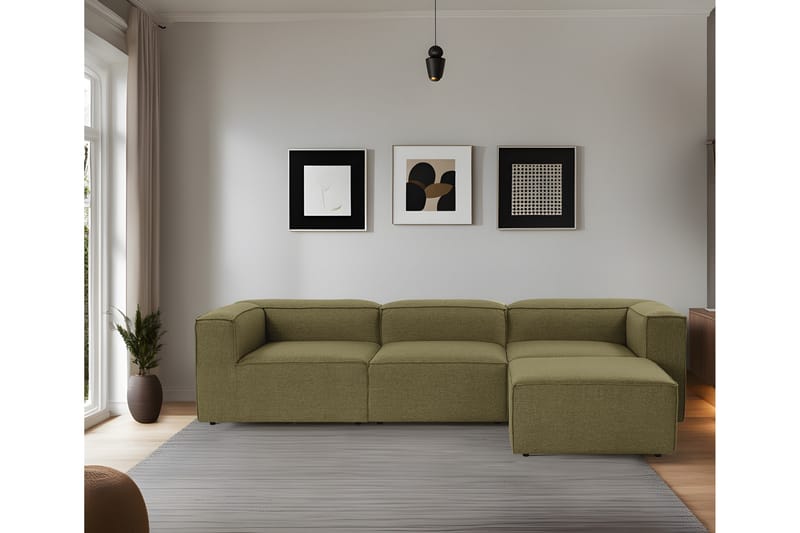 Redlands Sofa med Sjeselong 3-seter - Grønn - Møbler - Sofaer - Sofa med sjeselong