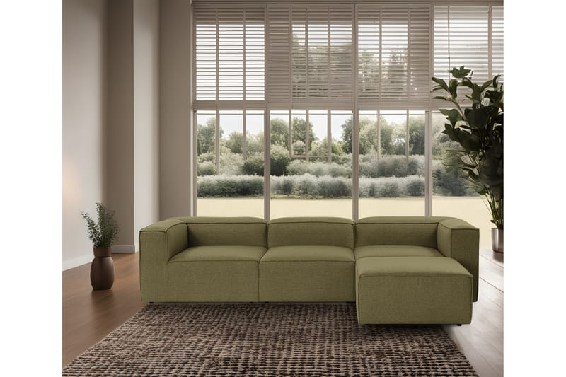 Redlands Sofa med Sjeselong 3-seter - Grønn - Møbler - Sofaer - Sofa med sjeselong