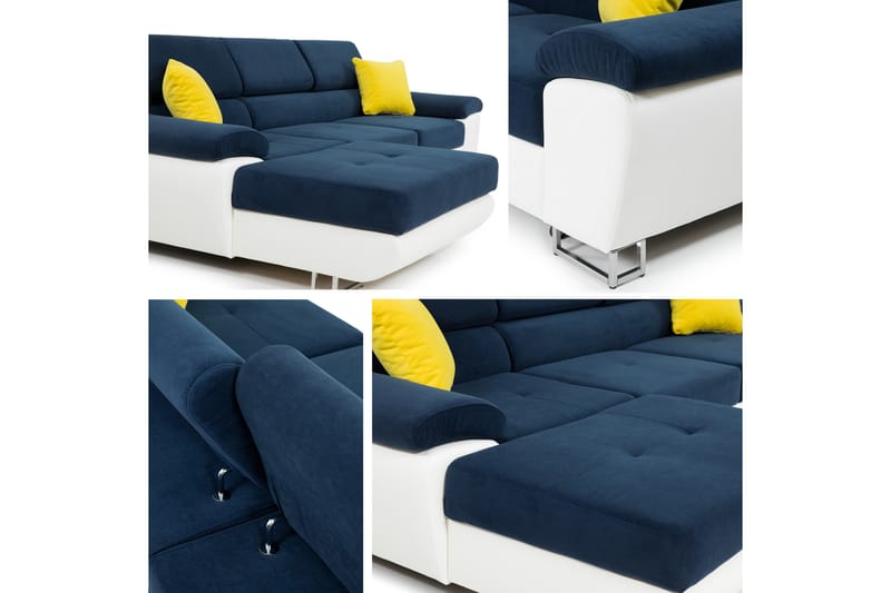 Reginia Sofa med Divan 3-seter - Grå/Svart - Møbler - Sofaer - Sofa med sjeselong