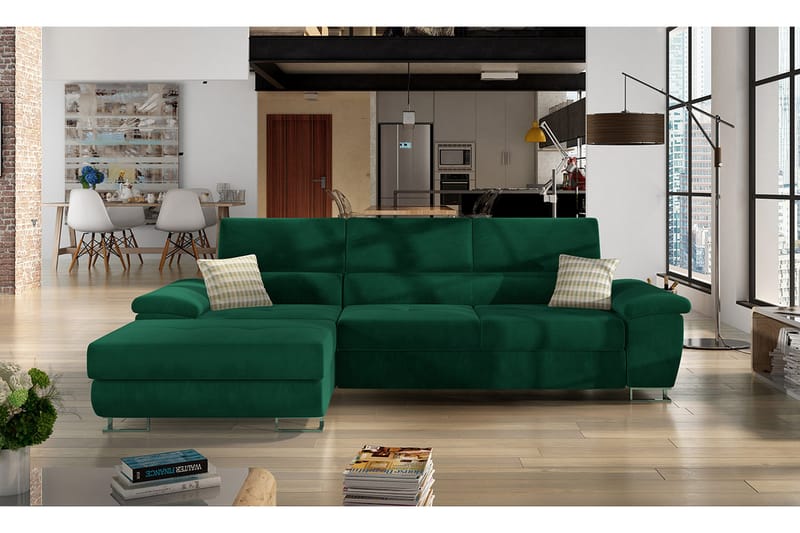 Reginia Sofa med Divan 3-seter - Grønn - Møbler - Sofaer - Sofa med sjeselong