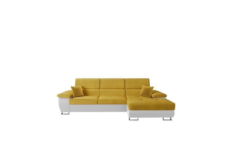 Reginia Sofa med Divan 3-seter - Gul/Hvit - Møbler - Sofaer - Sofa med sjeselong