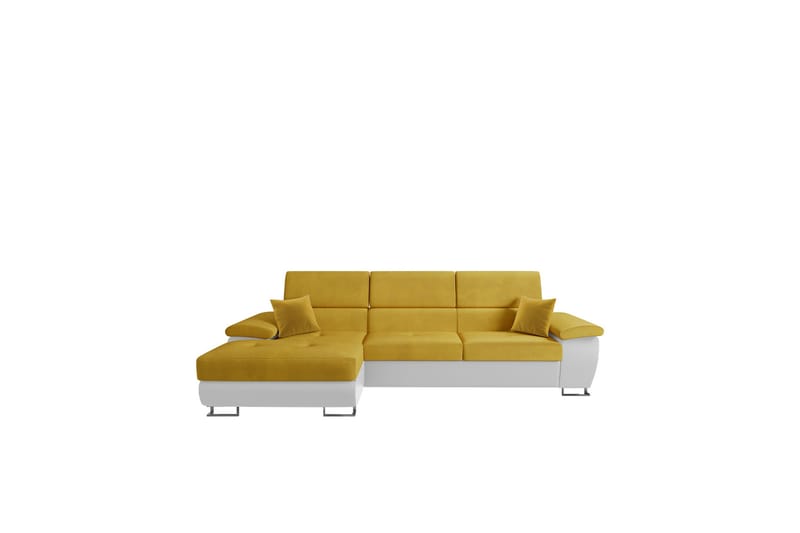 Reginia Sofa med Divan 3-seter - Gul/Hvit - Møbler - Sofaer - Sofa med sjeselong