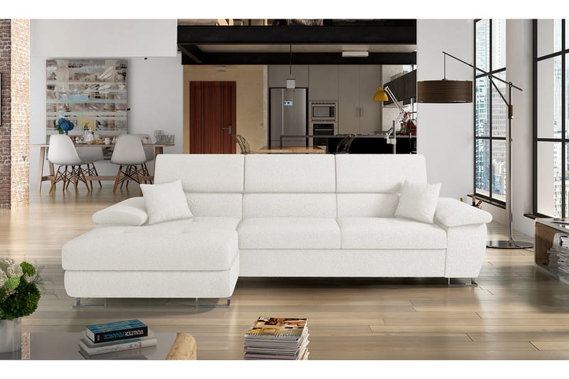 Reginia Sofa med Divan 3-seter - Hvit - Møbler - Sofaer - Sofa med sjeselong