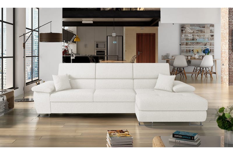 Reginia Sofa med Divan 3-seter - Hvit - Møbler - Sofaer - Sofa med sjeselong