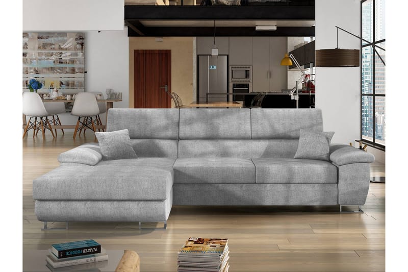 Reginia Sofa med Divan 3-seter - Lys grå - Møbler - Sofaer - Sofa med sjeselong