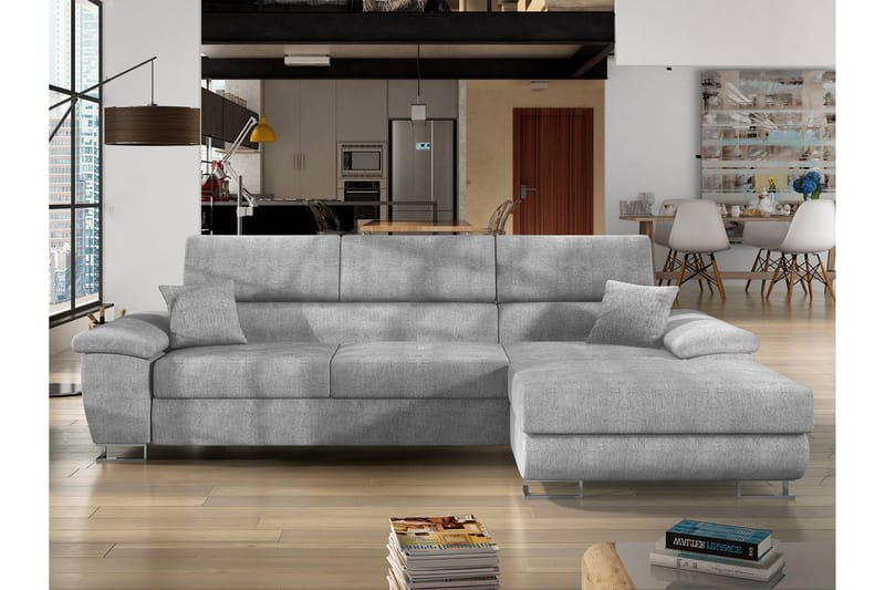 Reginia Sofa med Divan 3-seter - Lys grå - Møbler - Sofaer - Sofa med sjeselong