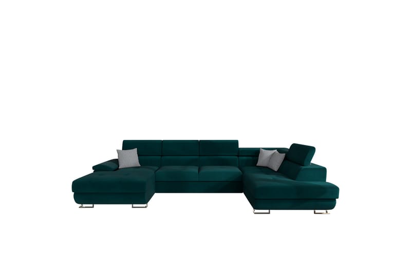 Reginia Sofa med Divan og Sjeselong 4-seter - Grønn - Møbler - Sofaer - U-sofa