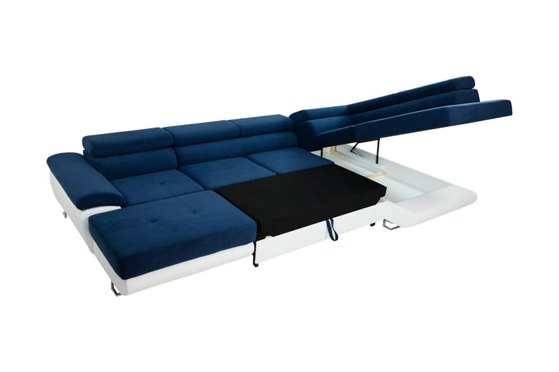 Reginia Sofa med Divan og Sjeselong 4-seter - Hvit - Møbler - Sofaer - U-sofa