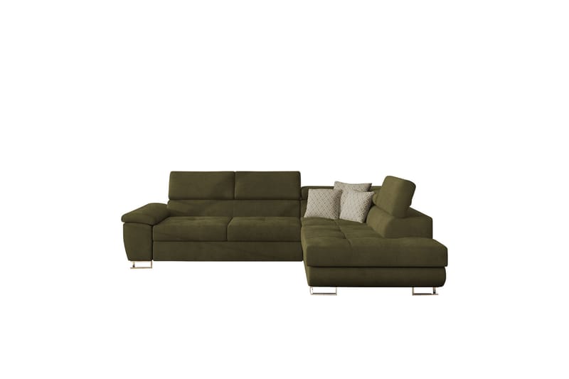 Reginia Sofa med Sjeselong 3-seter - Grønn/Hvit - Møbler - Sofaer - Sofa med sjeselong