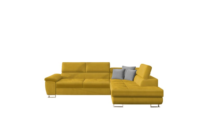 Reginia Sofa med Sjeselong 3-seter - Gul/Lys grå - Møbler - Sofaer - Sofa med sjeselong