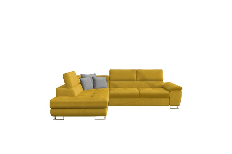 Reginia Sofa med Sjeselong 3-seter - Gul/Lys grå - Møbler - Sofaer - Sofa med sjeselong