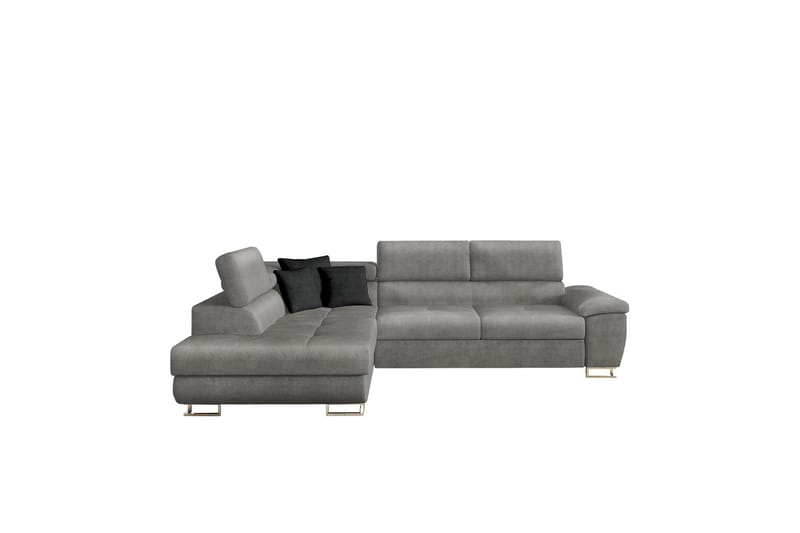 Reginia Sofa med Sjeselong 3-seter - Lys grå/Svart - Møbler - Sofaer - Sofa med sjeselong