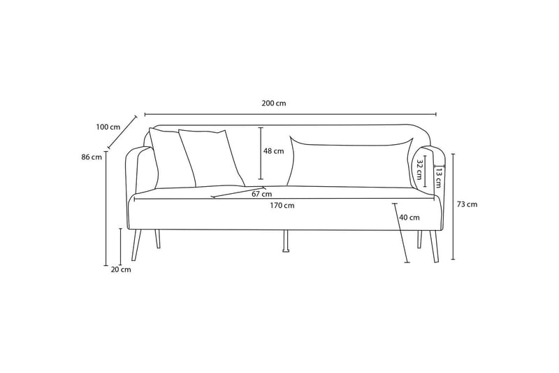 Revos 3-seters Sofa - Brun - Møbler - Sofaer - Sofa 3 seter