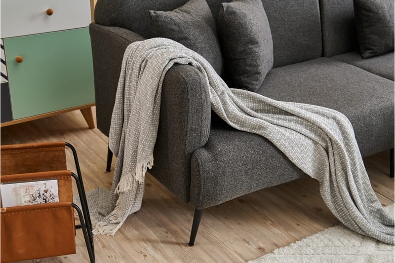 Revos 4-seters Sofa med Divan - Antrasitt - Møbler - Sofaer - Sofa med sjeselong