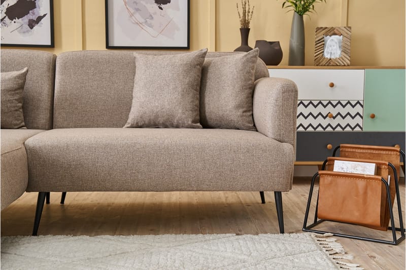 Revos 4-seters Sofa med Divan - Brun - Møbler - Sofaer - Sofa med sjeselong