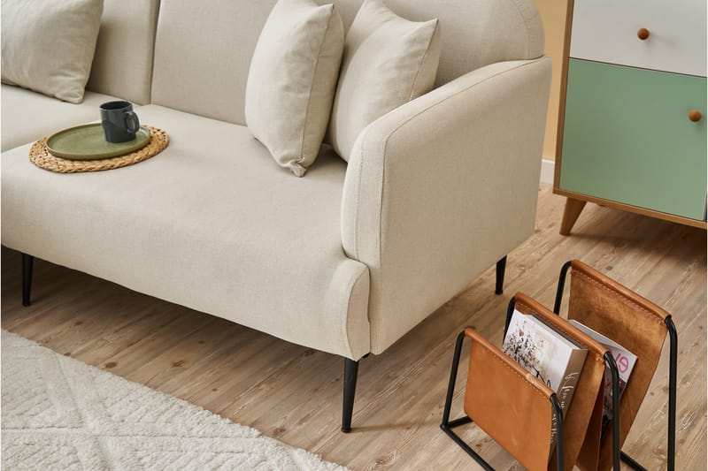 Revos 4-seters Sofa med Divan - Krem - Møbler - Sofaer - Sofa med sjeselong